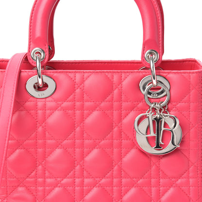 Christian Dior Lambskin Cannage Medium Lady Dior Pink 7 of 11
