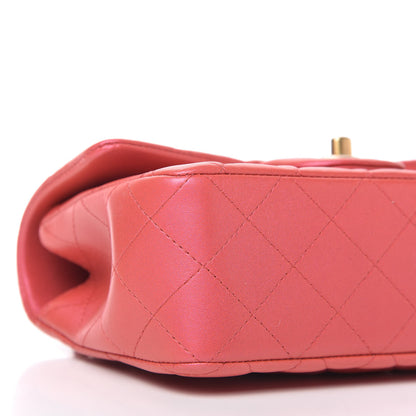 Chanel Iridescent Lambskin Quilted Mini Top Handle Rectangular Flap Red 6 of 11