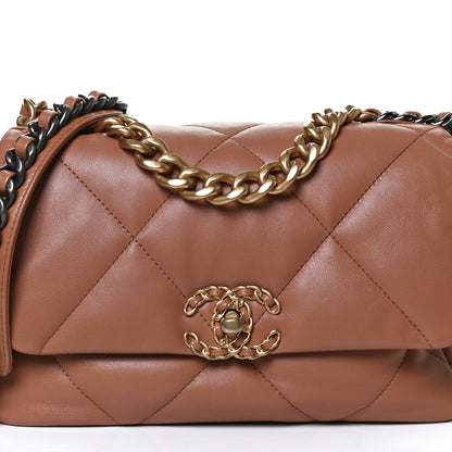 Chanel Lambskin Quilted Medium Chanel 19 Flap Brown 8 of 10