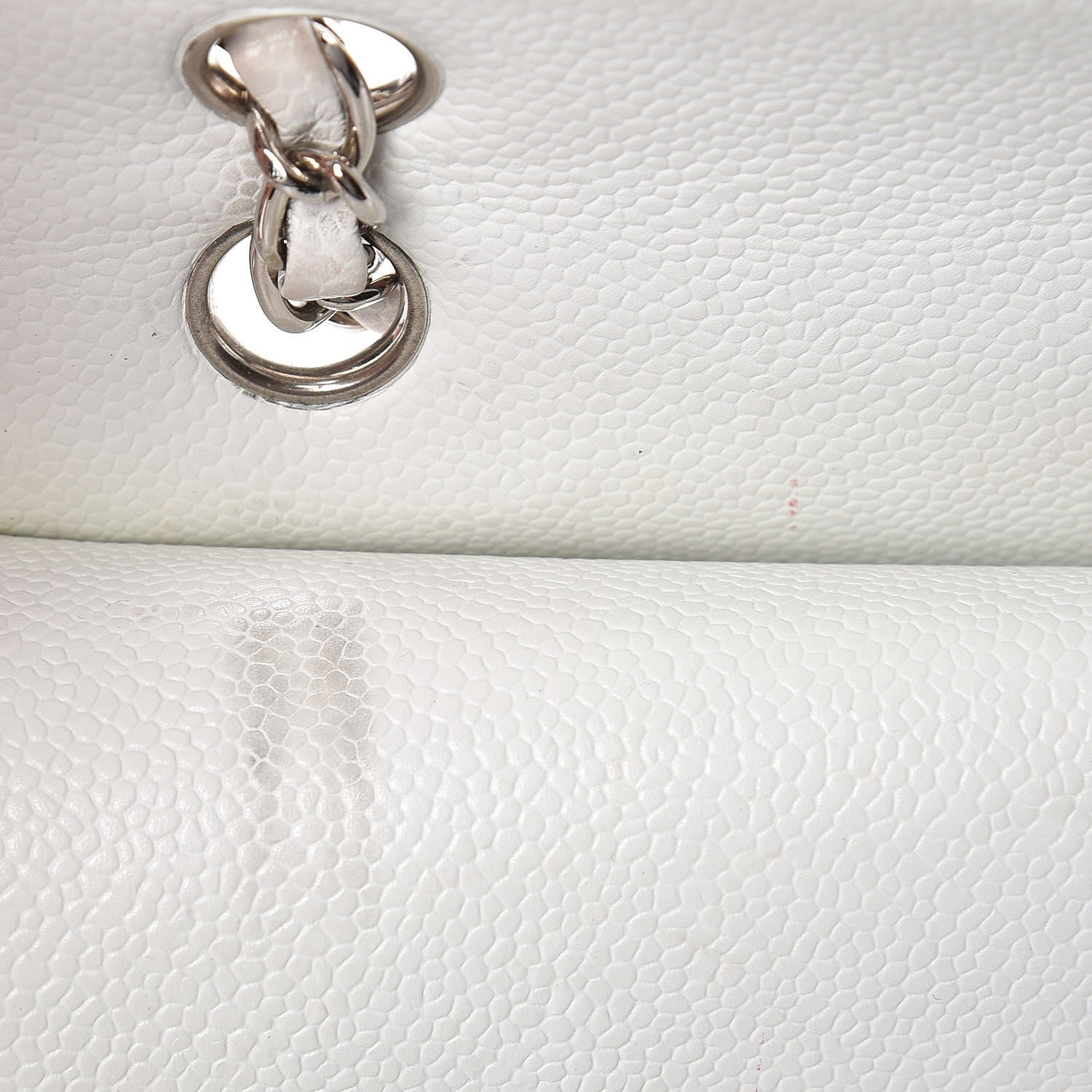 Chanel Caviar Quilted Medium Double Flap White 11 of 12