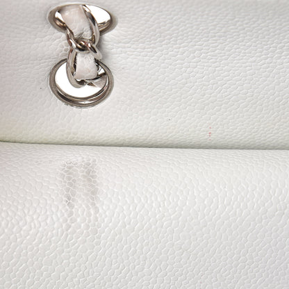Chanel Caviar Quilted Medium Double Flap White 11 of 12
