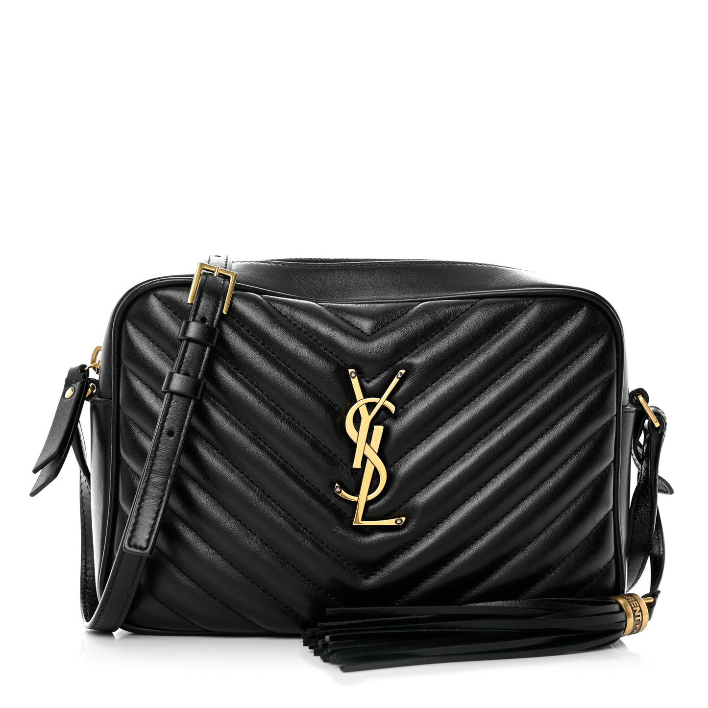 Calfskin Matelasse Monogram Lou Camera Bag Black
