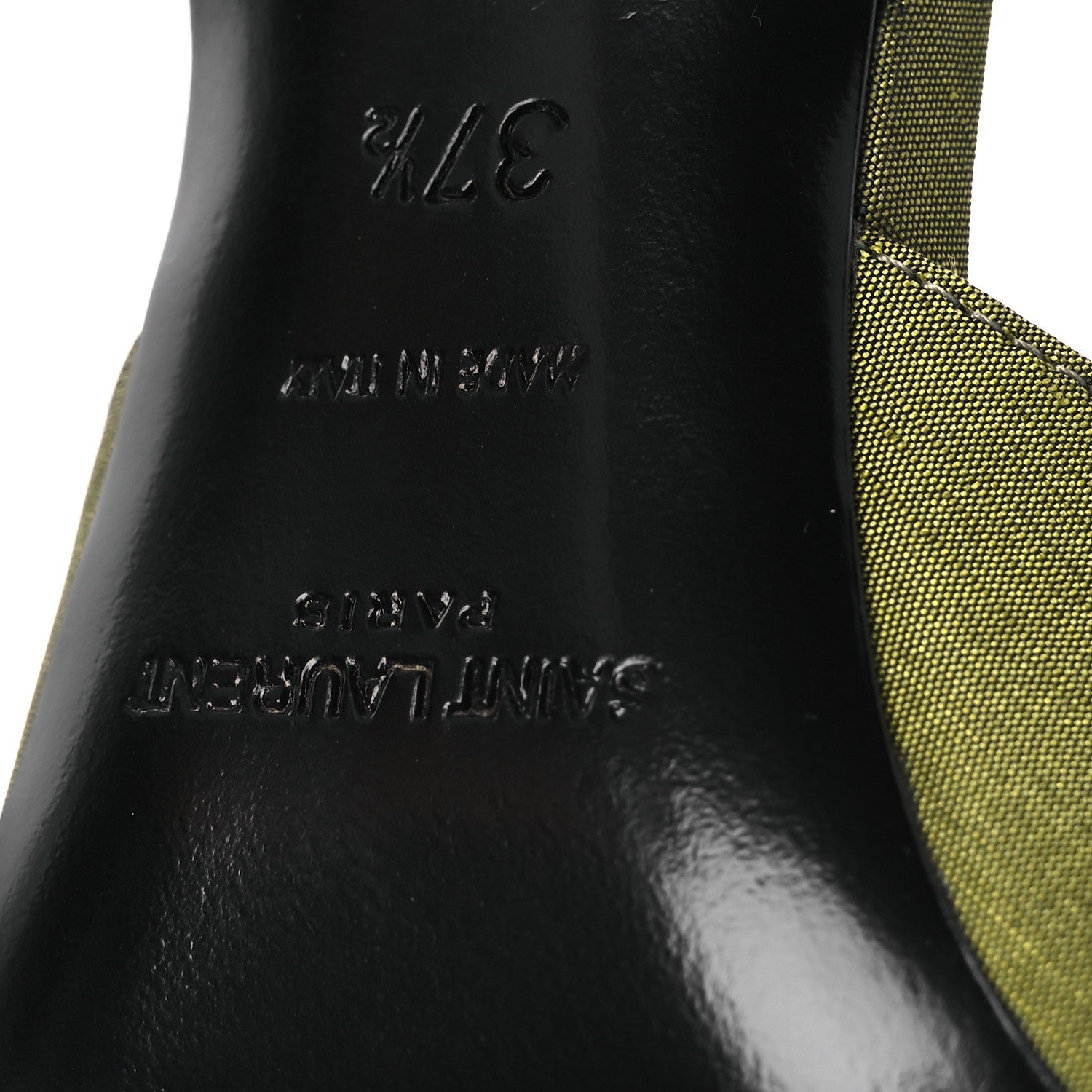 Saint Laurent Crepe De Chine Blade 105 Slingback Pumps 37.5 Lime 8 of 14