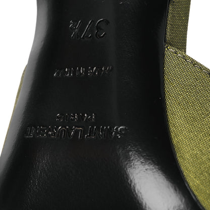 Saint Laurent Crepe De Chine Blade 105 Slingback Pumps 37.5 Lime 8 of 14