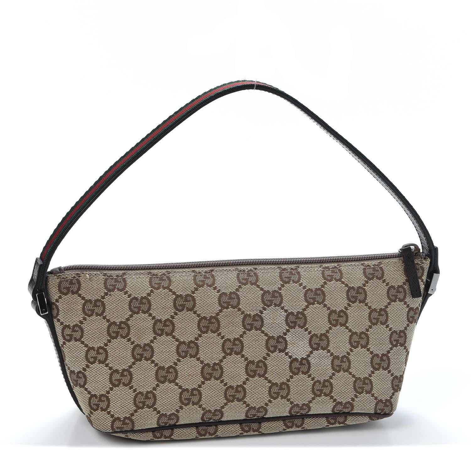Gucci Monogram Web Boat Pochette Brown 2 of 9