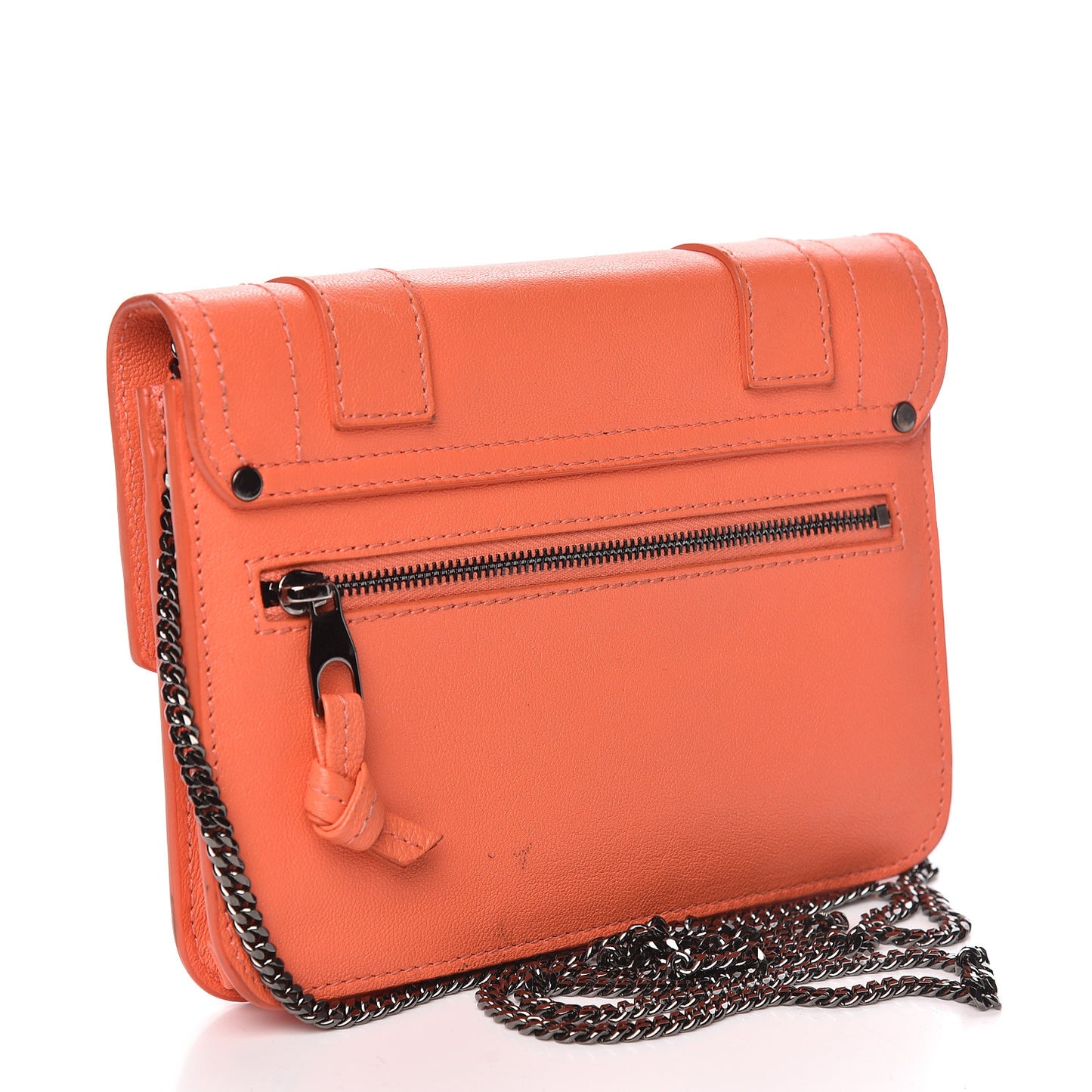 Lambskin PS1 Large Chain Wallet Grapefruit