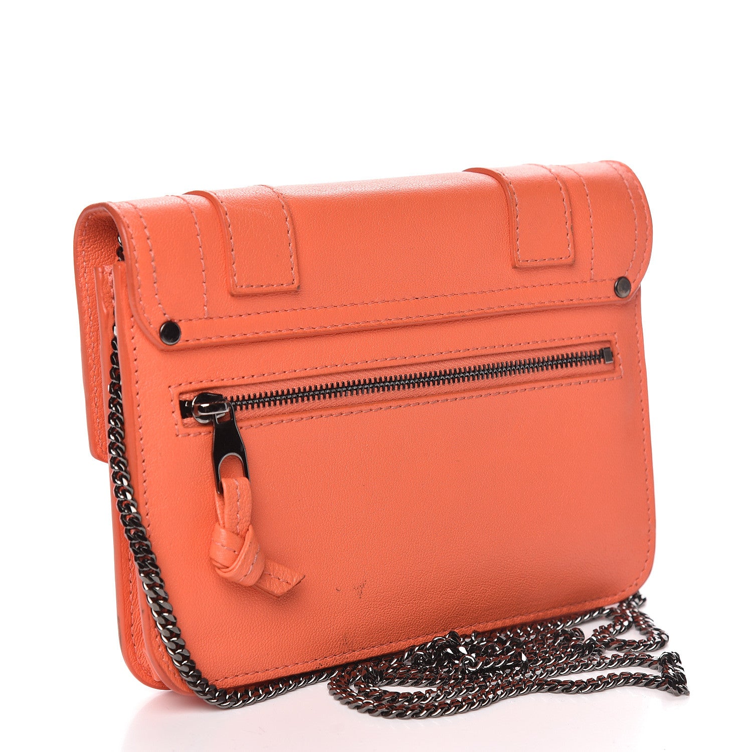 Proenza Schouler Lambskin PS1 Large Chain Wallet Grapefruit 3 of 14