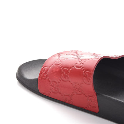 Gucci Guccissima Signature Womens Slide Sandals 39 Hibiscus Red 11 of 11