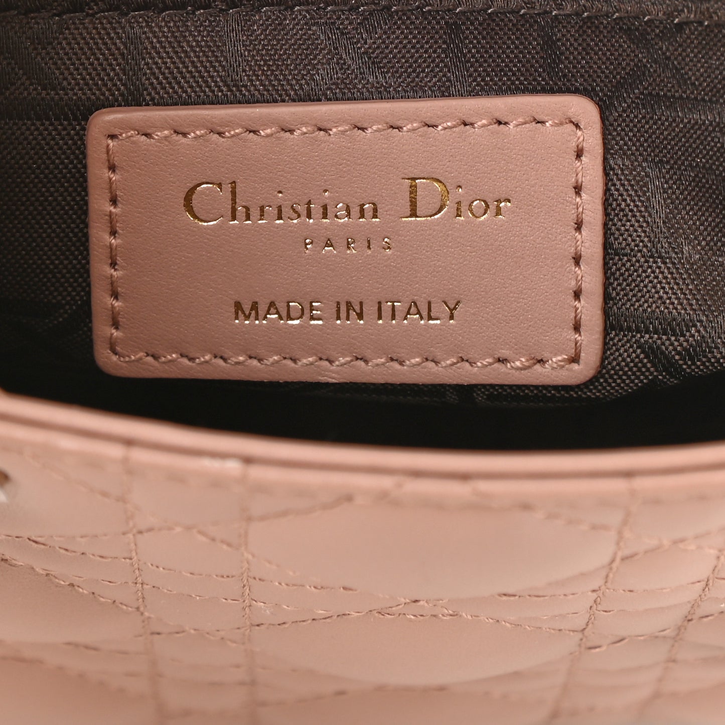 Lambskin Cannage Mini Lady Dior Rose De Vents