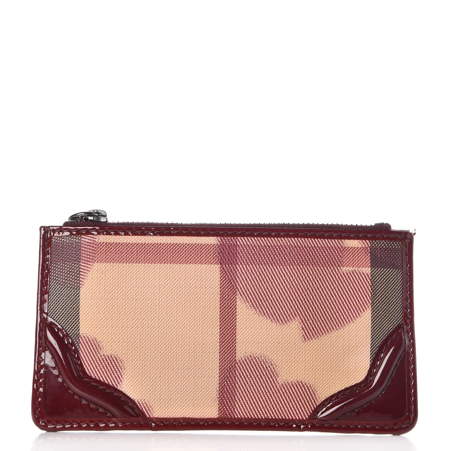Burberry Nova Check Heart Coin Case Berry Red 1 of 8