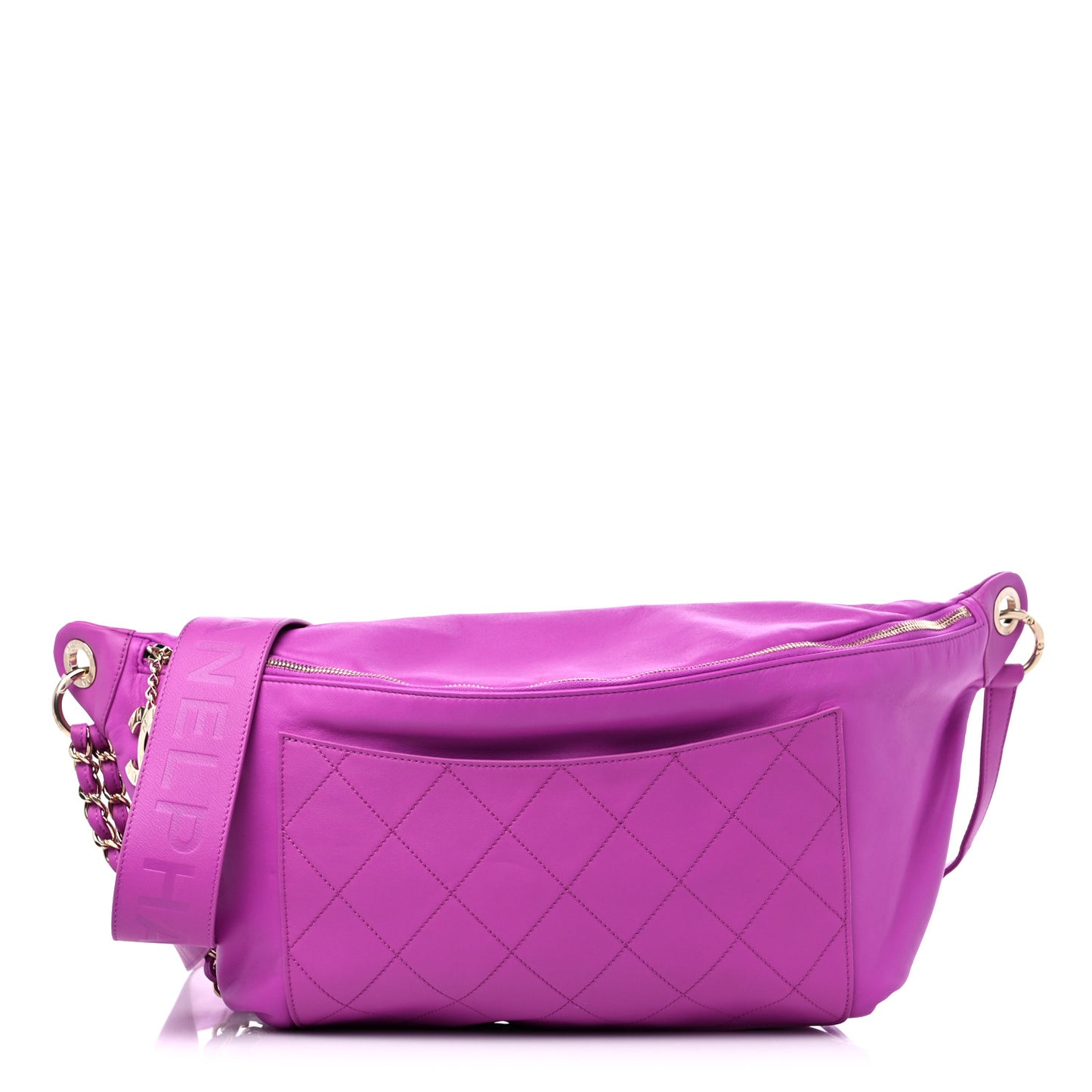 X PHARRELL WILLIAMS Lambskin Oversized Waist Belt Bag Fuchsia