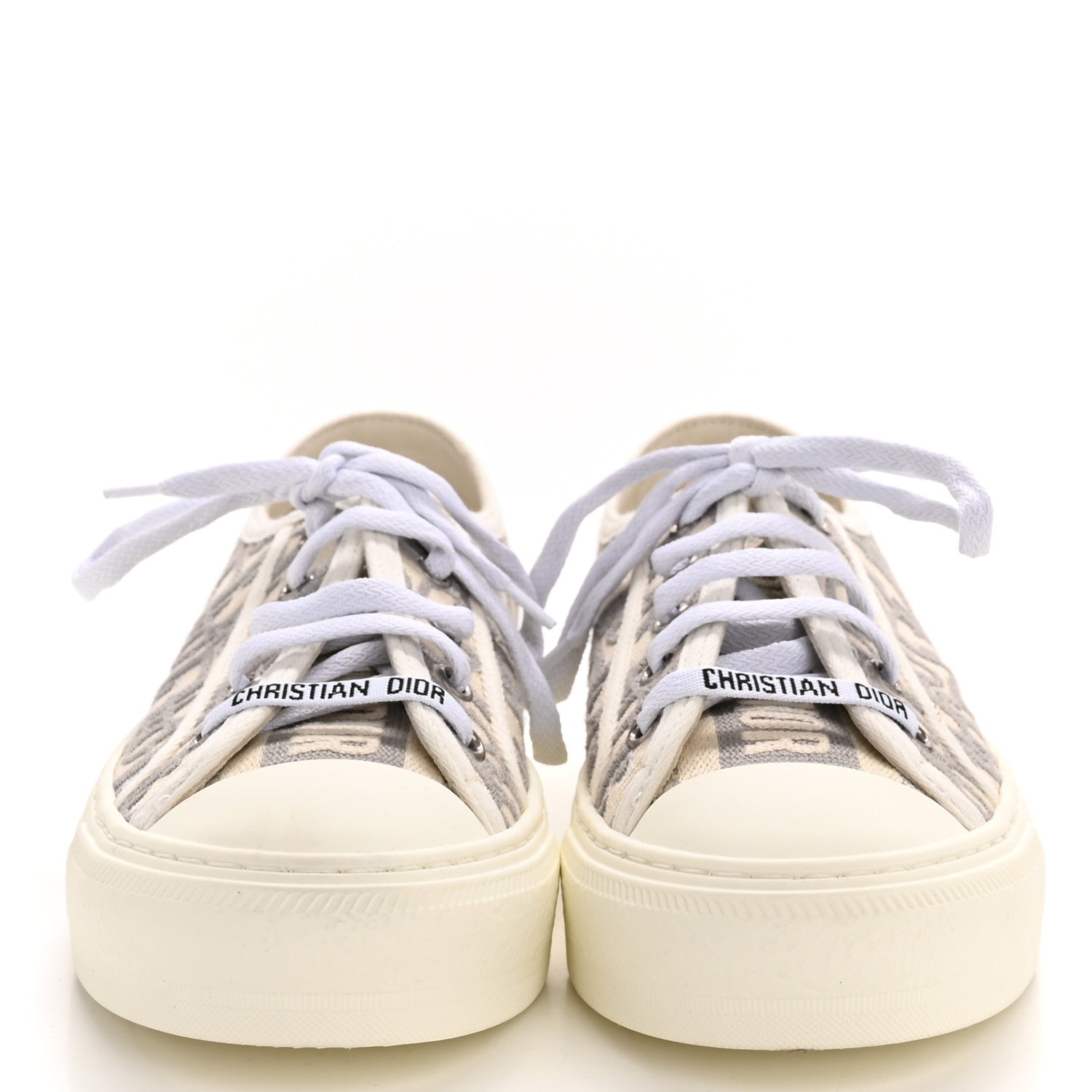 Christian Dior Canvas Oblique Walk'N'Dior Low Top Sneakers 36 Grey Stone 3 of 9