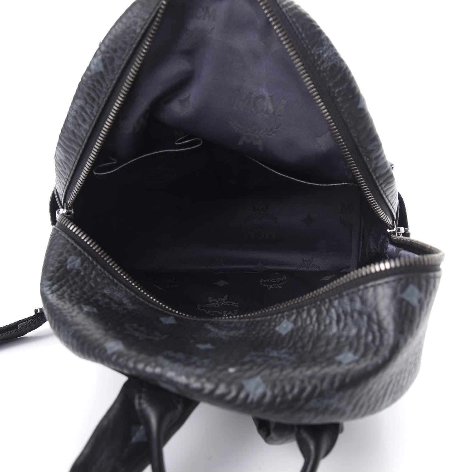 MCM Visetos Studded Small Dual Stark Backpack Black 4 of 19