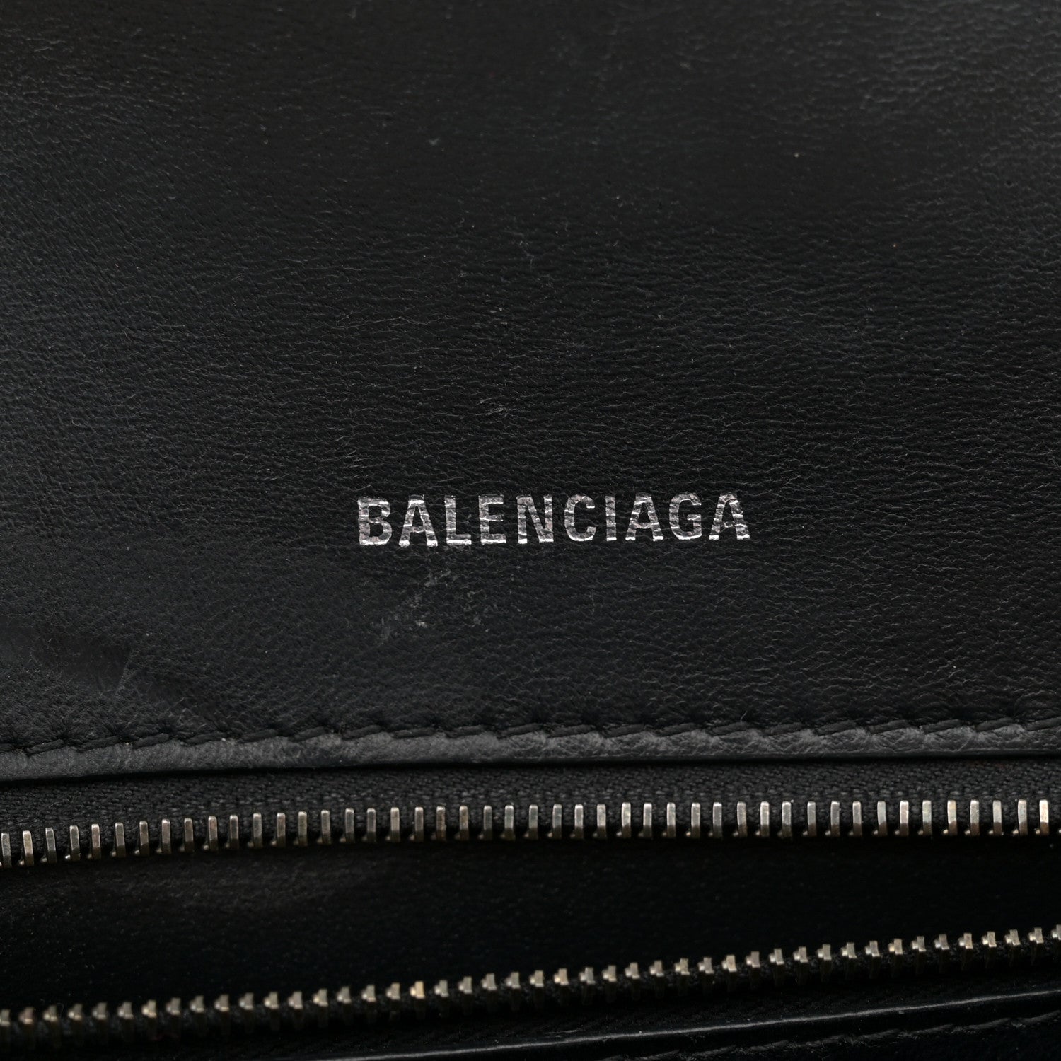 Balenciaga Shiny Calfskin Monochrome Crocodile Embossed Small Hourglass Top Handle Bag Black 6 of 17