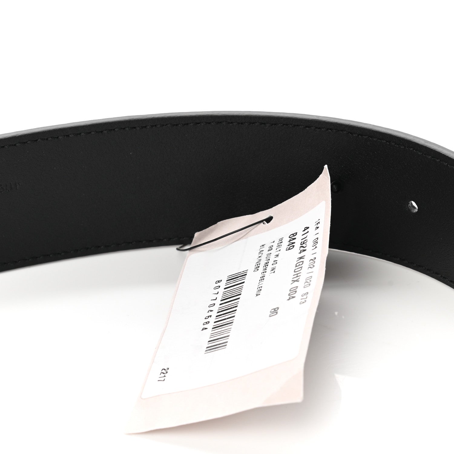 Gucci GG Supreme Monogram Selleria Calfskin Interlocking G 40mm Belt 80 32 Black Grey 6 of 6