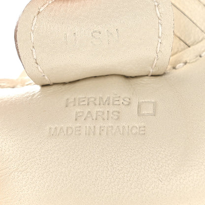 Hermes Milo Lambskin Matte Alligator Touch Grigri Rodeo Horse Bag Charm PM Craie Nata Beton 3 of 4