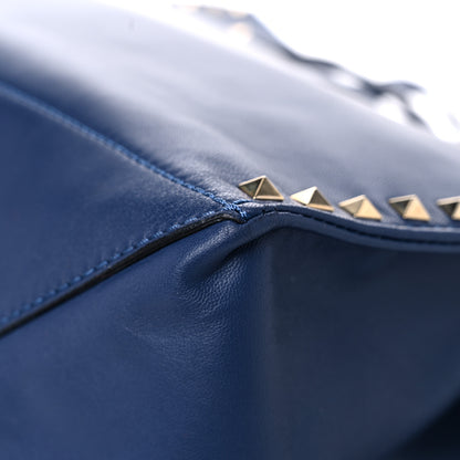 Valentino Garavani Nappa Medium Rockstud Soft Tote Blue China 8 of 20