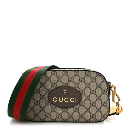 Gucci GG Supreme Monogram Web Neo Vintage Shoulder Bag Beige New Acero Crop 1 of 12
