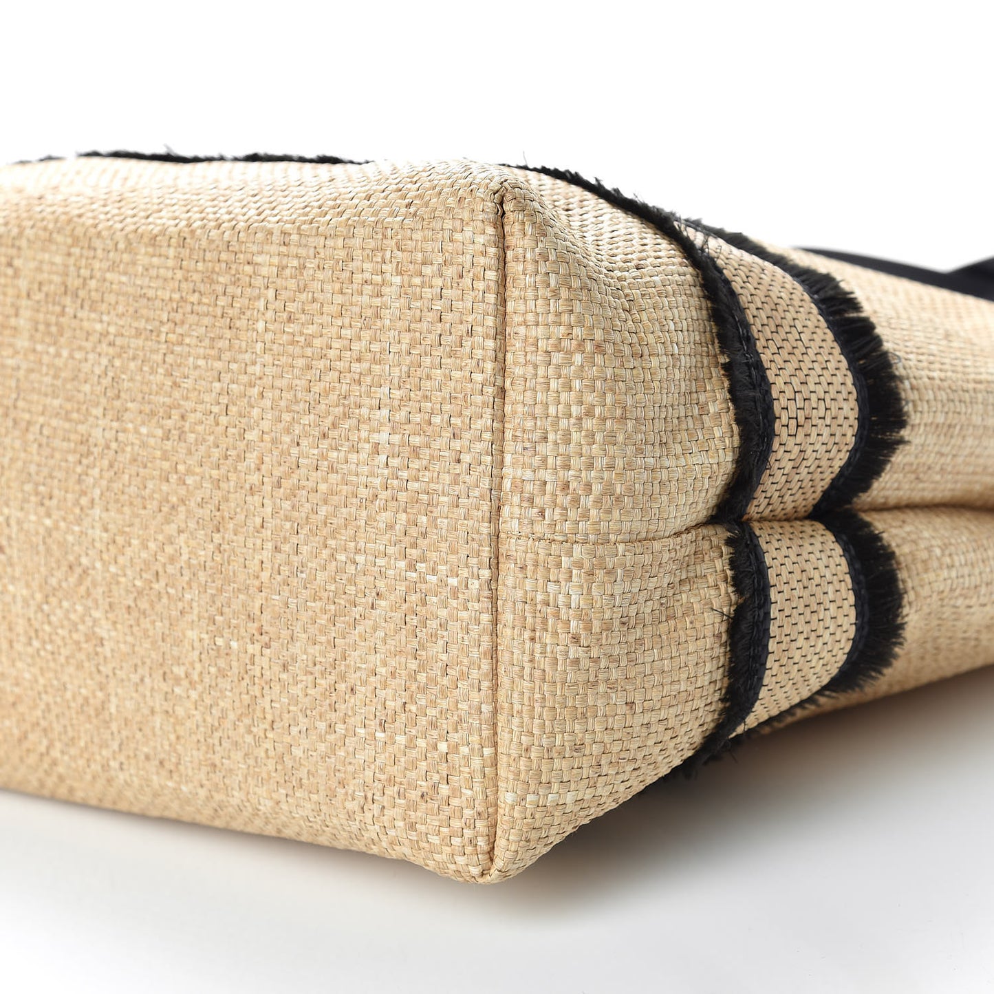 Raffia Faux Leather Small Tote