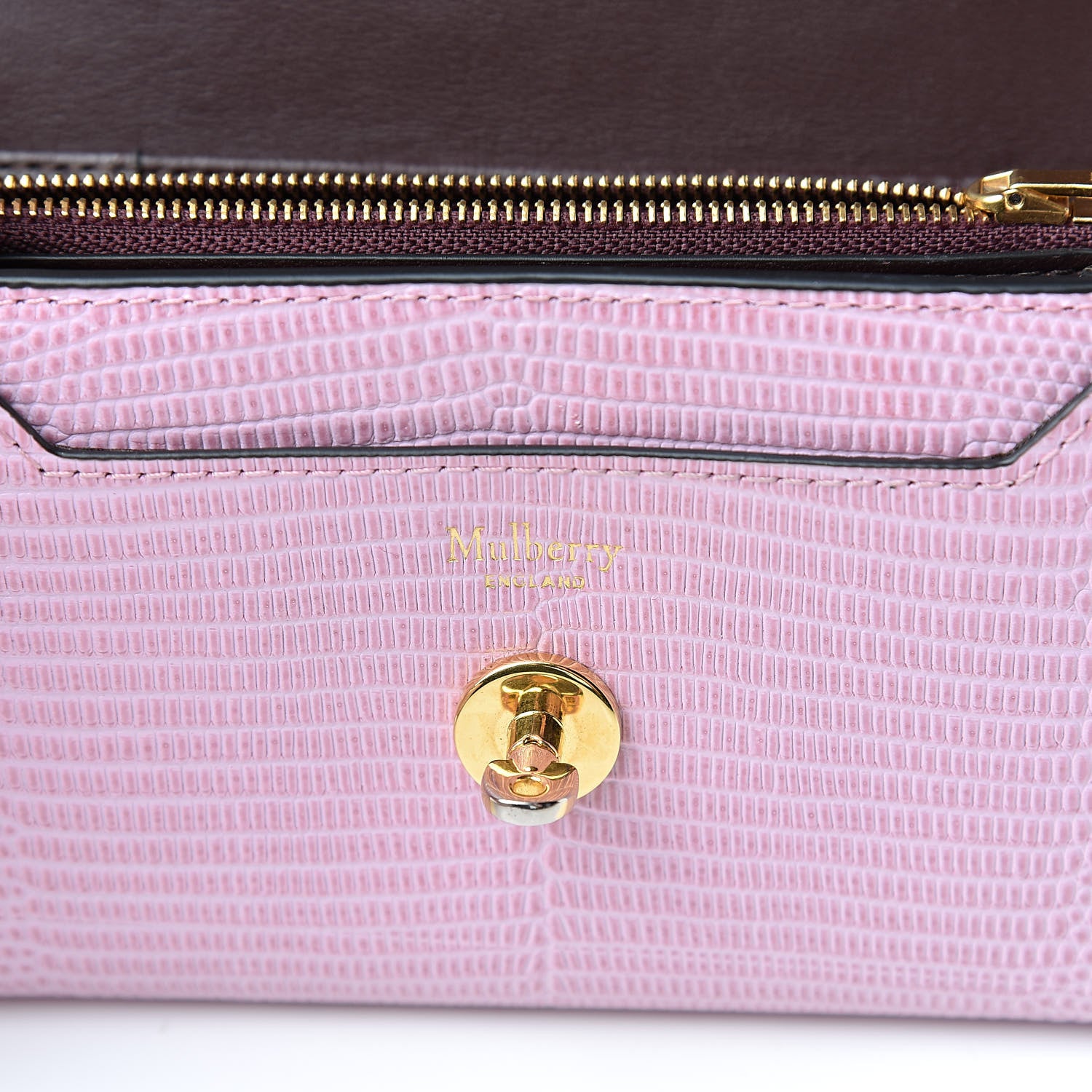 Mulberry Lizard Calfskin Embossed Darley Wallet Blossom 6 of 9
