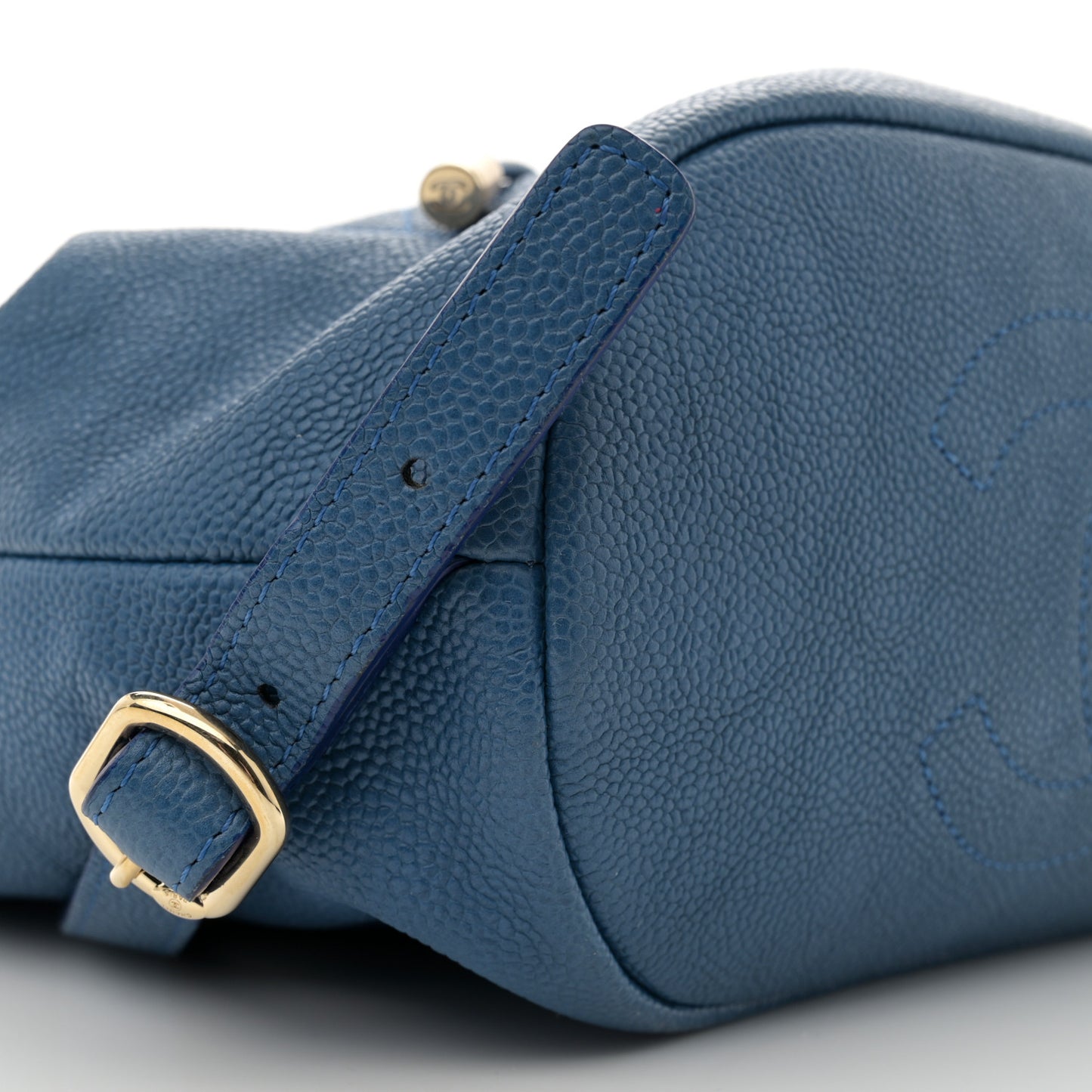 Caviar Quilted Backpack Blue