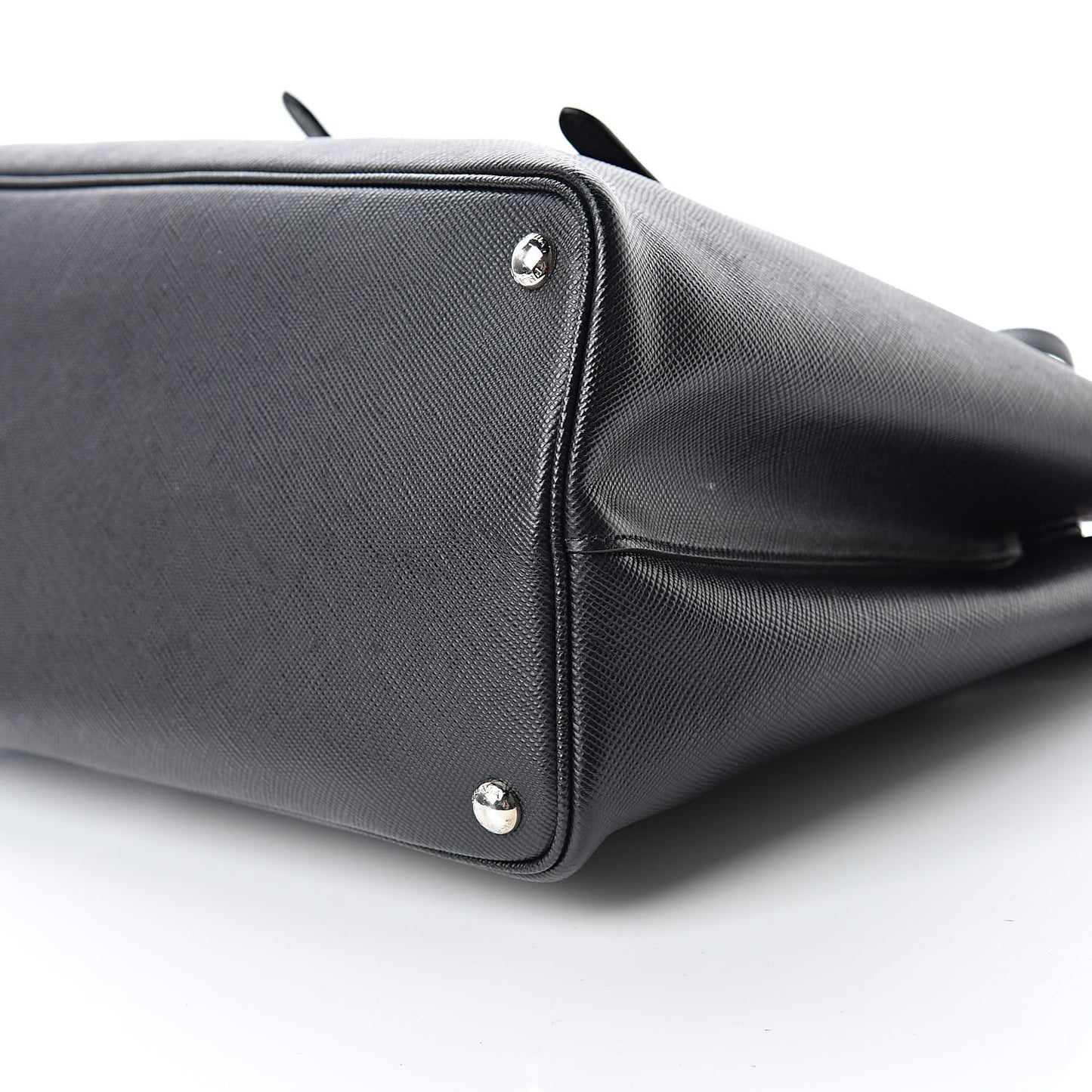 Saffiano Cuir Medium Double Handle Tote Black Fuoco