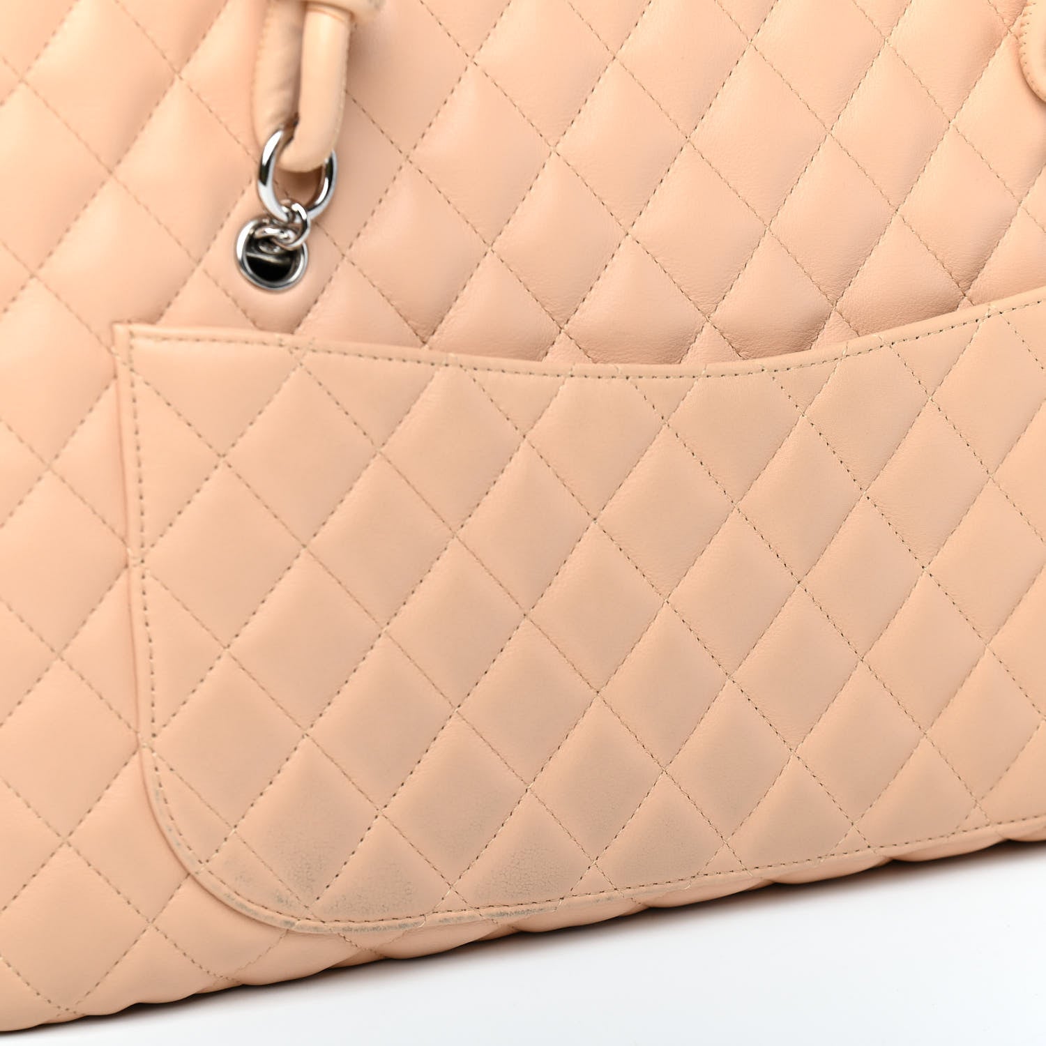Chanel Calfskin Quilted Large Cambon Flap Beige Black 11 of 12