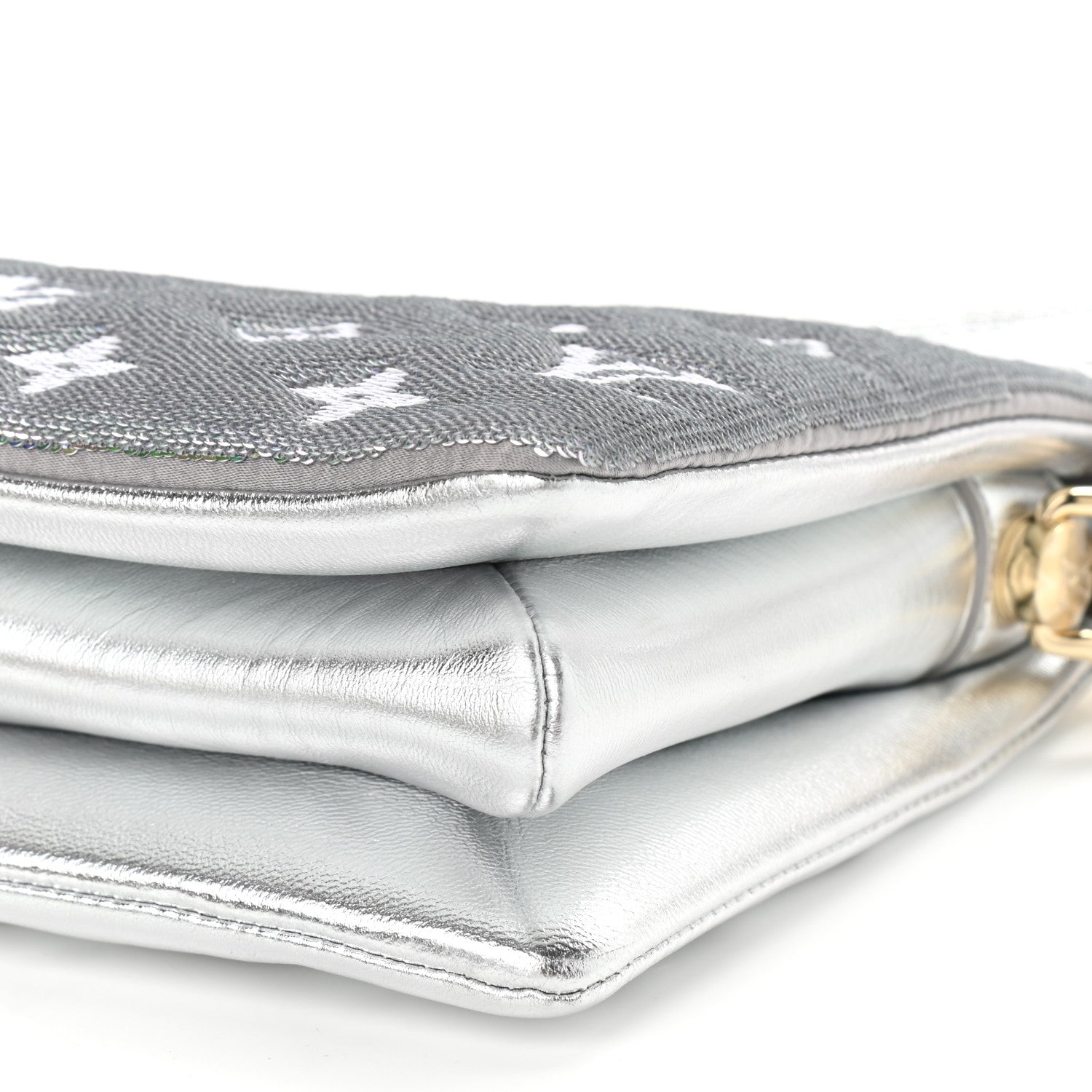 Louis Vuitton Satin Sequin Embroidered Monogram Coussin BB Silver 9 of 9