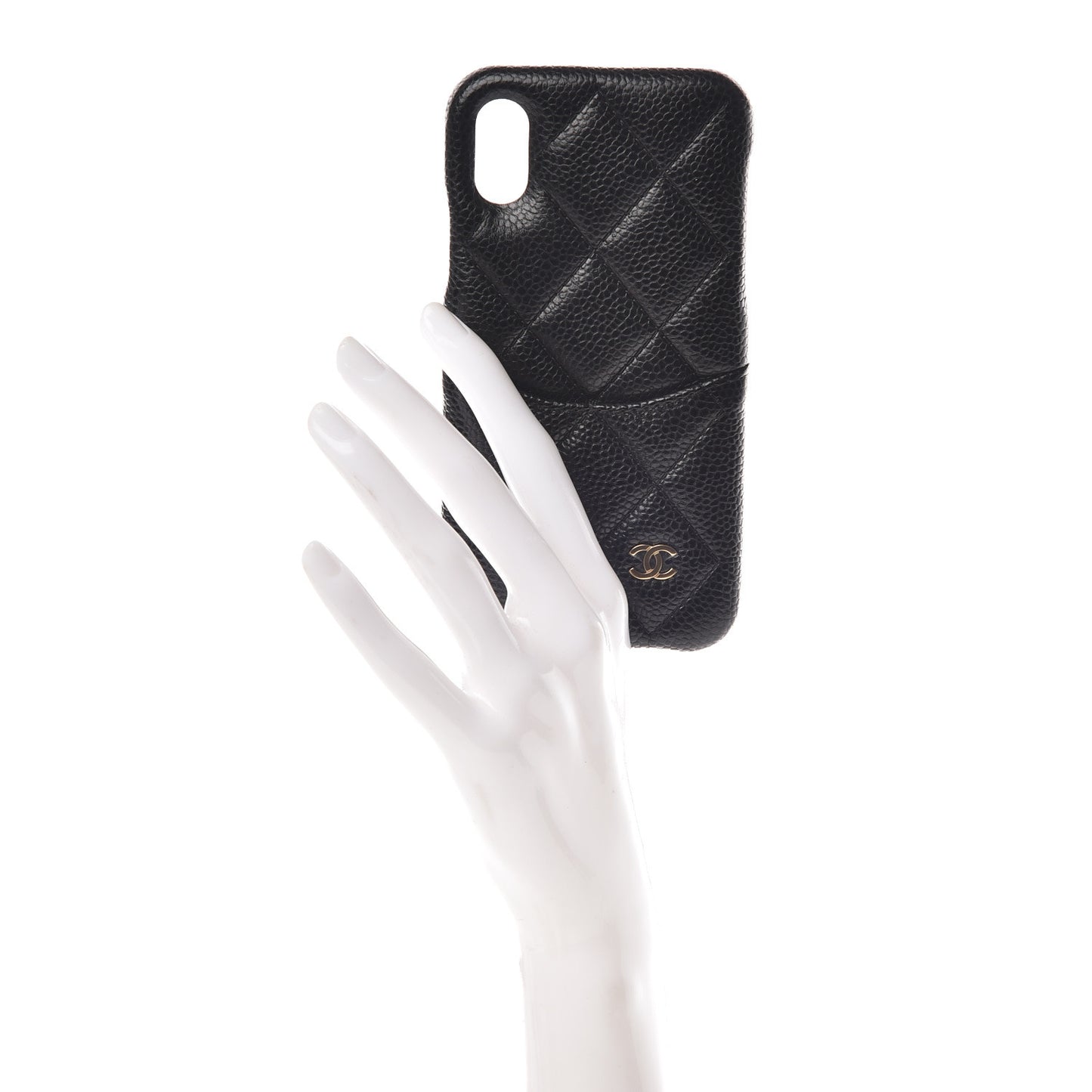 Caviar Quilted iPhone X Coco Tech Case Black