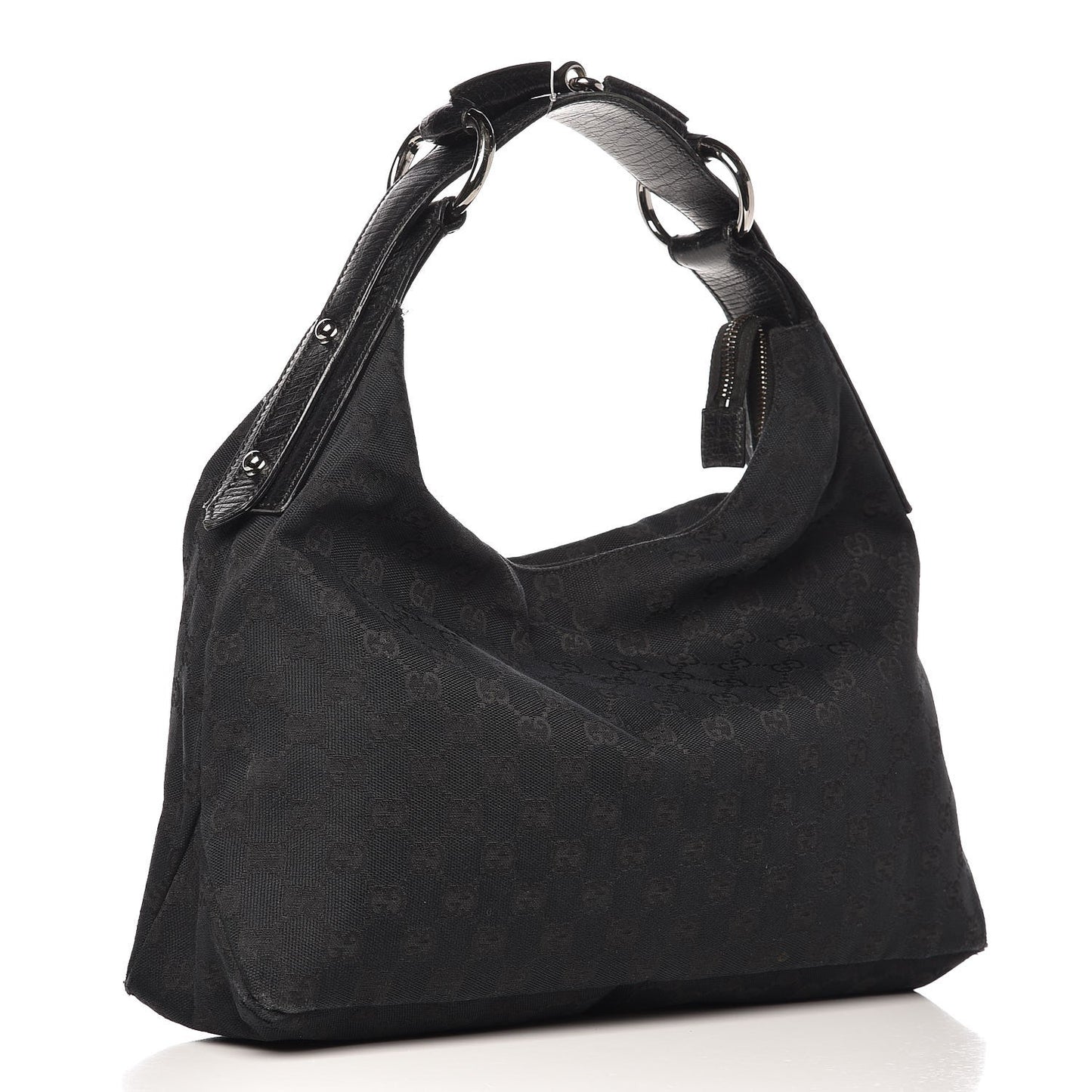 Monogram Large Horsebit Chain Hobo Black