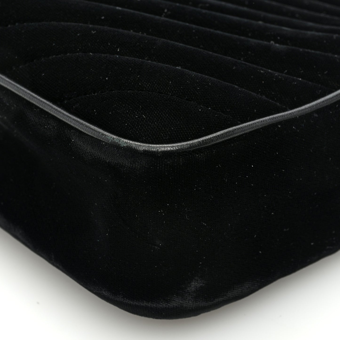 Velvet Matelasse Monogram Lou Camera Bag Black