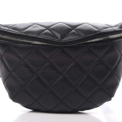 Chanel Grained Calfskin Quilted Waist Belt Bag Black 9 of 13
