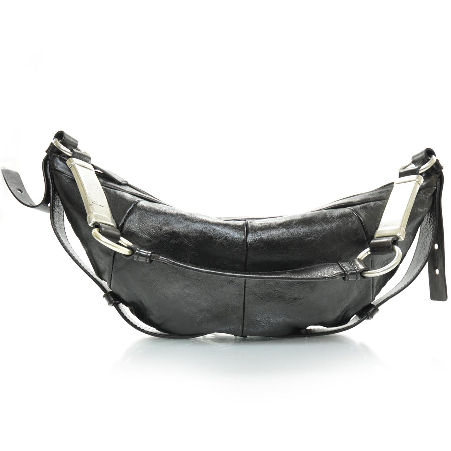 Leather Small Hobo Dark Brown
