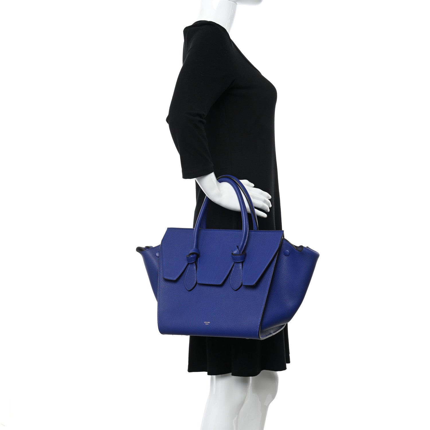 Celine Crisped Calfskin Mini Tie Knot Tote Indigo 2 of 10