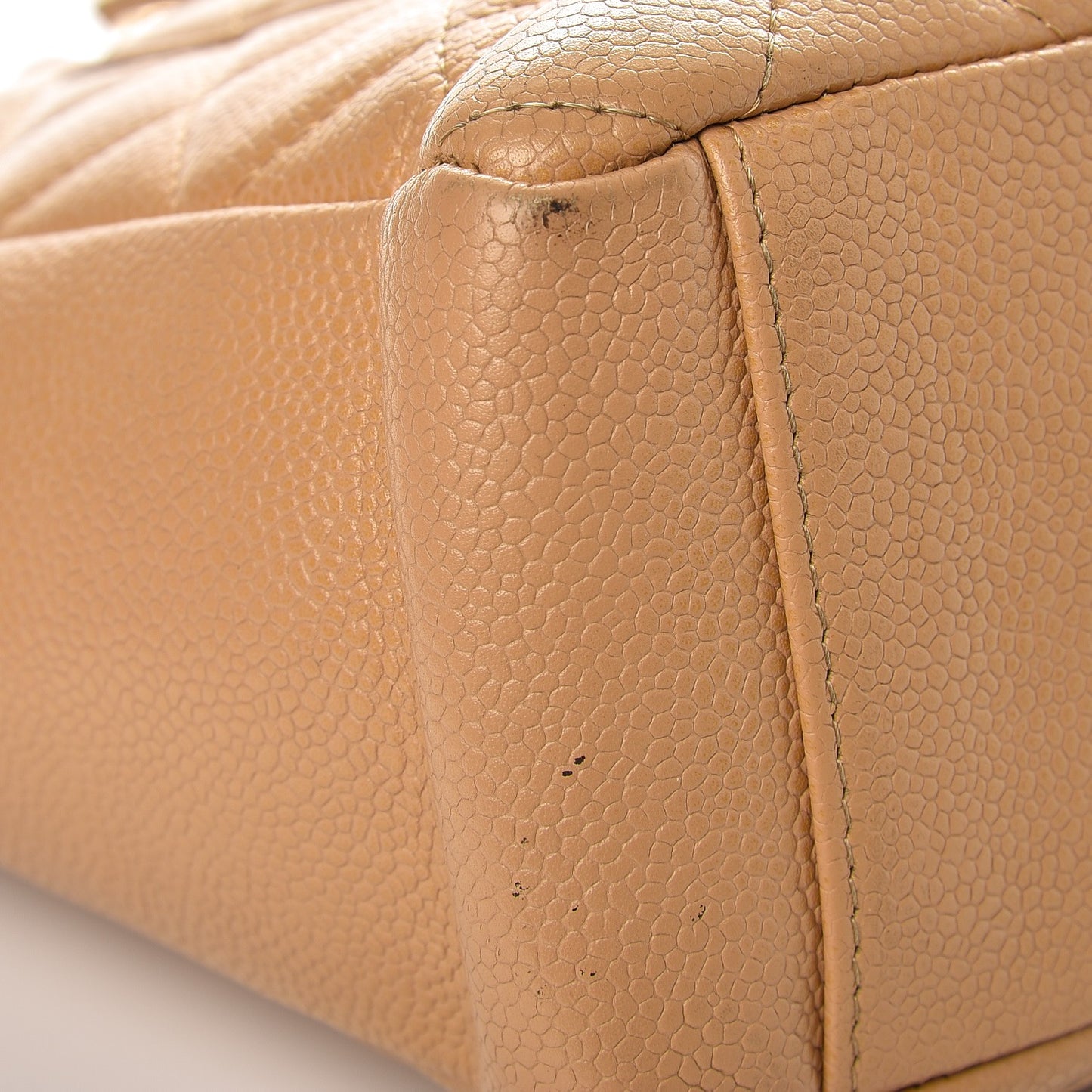 Caviar Quilted Petit Shopping Tote PST Beige