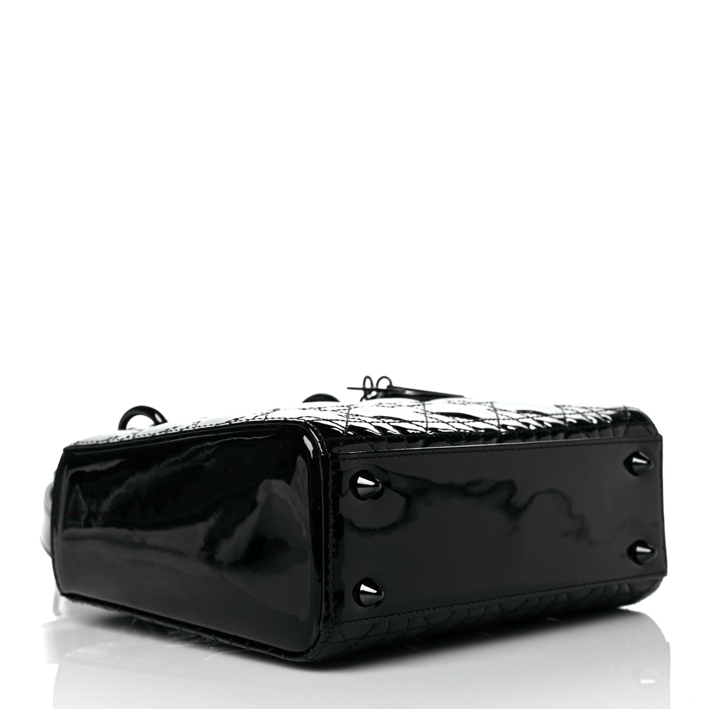 Patent Cannage Small Lady Dior Black