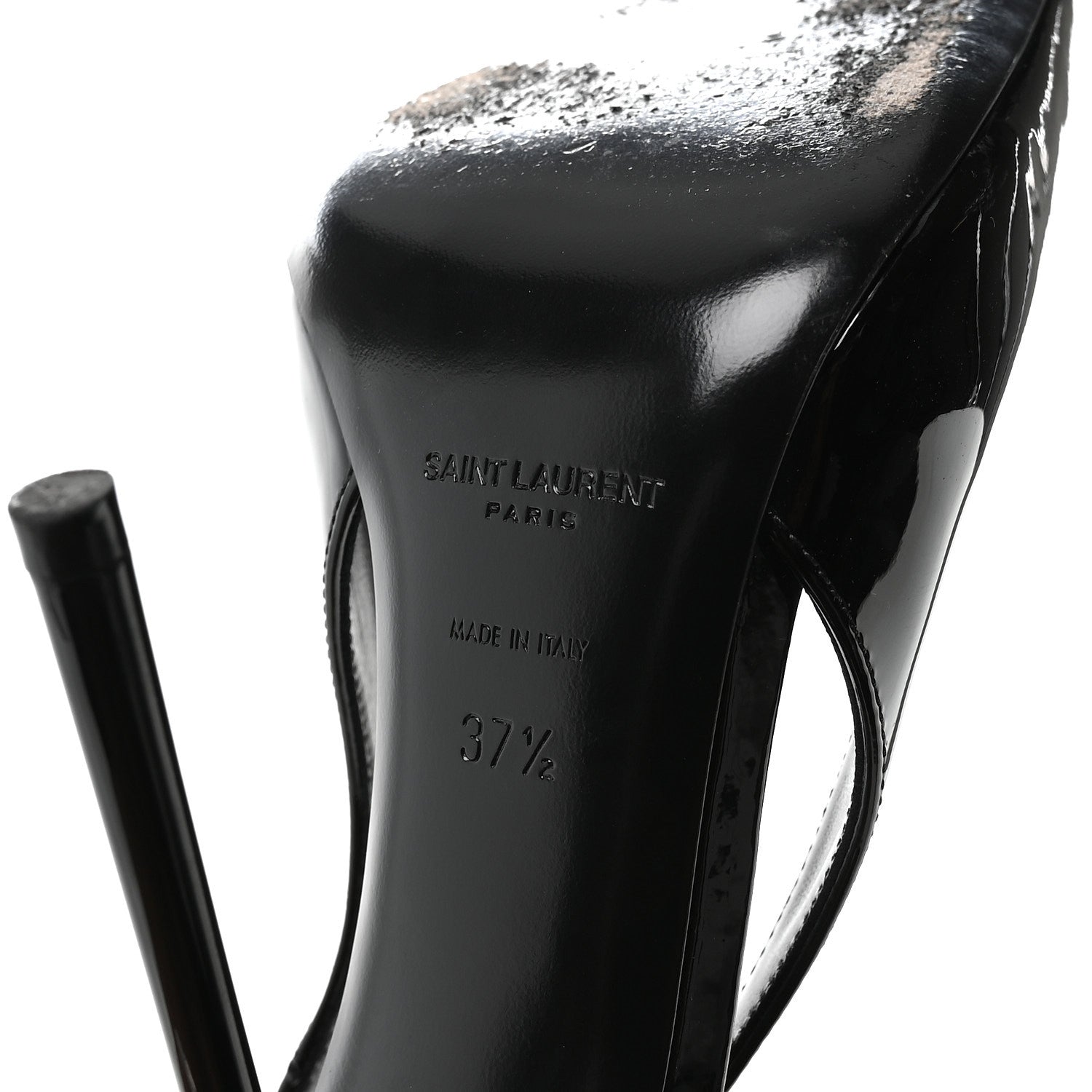 Saint Laurent Patent Maxine 115mm Slingback Pumps 37.5 Black 7 of 8