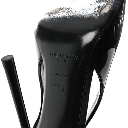 Saint Laurent Patent Maxine 115mm Slingback Pumps 37.5 Black 7 of 8