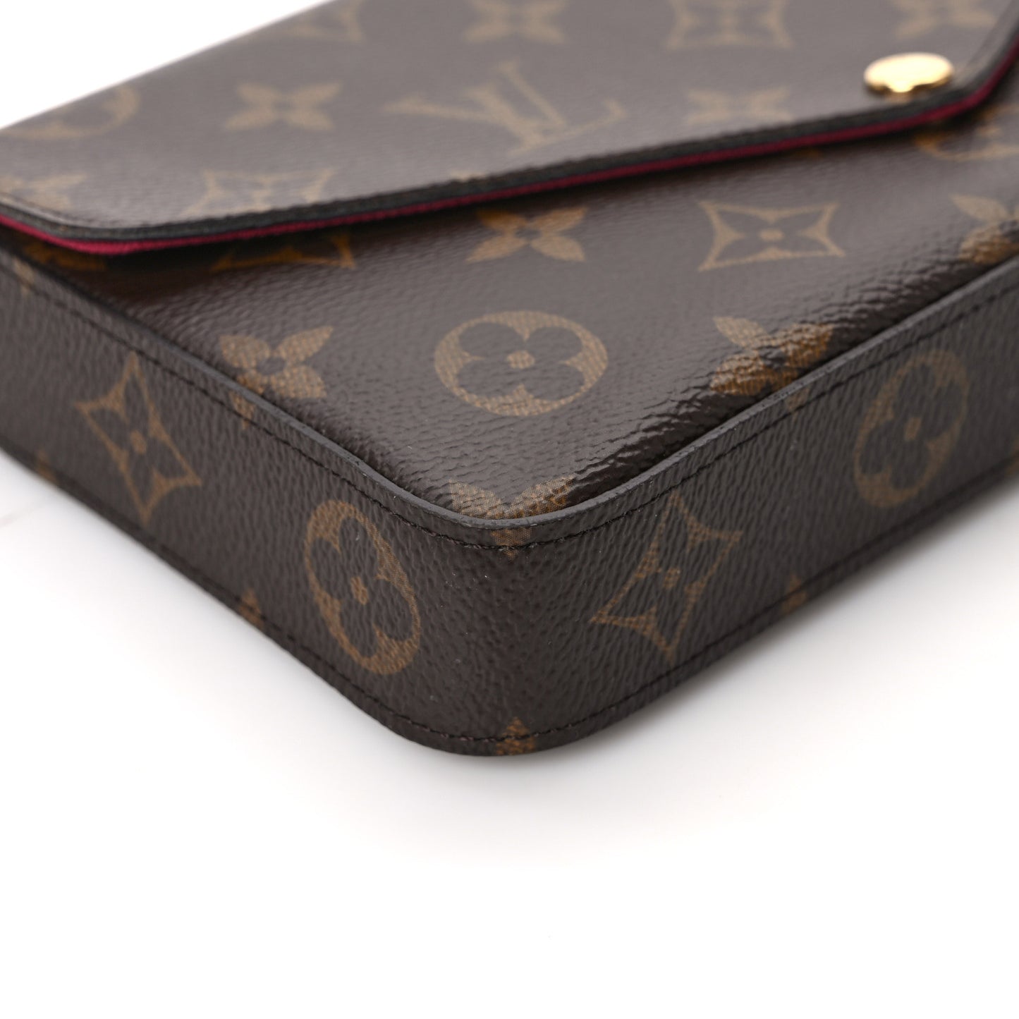 Monogram Pochette Felicie Chain Wallet Fuchsia
