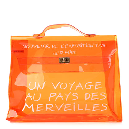 Hermes Vinyl Souvenir De L'Exposition Kelly Orange 1 of 11