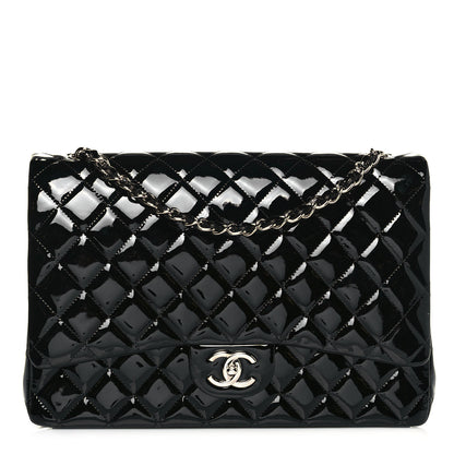 Chanel Patent Quilted Maxi Double Flap Black 1 of 14