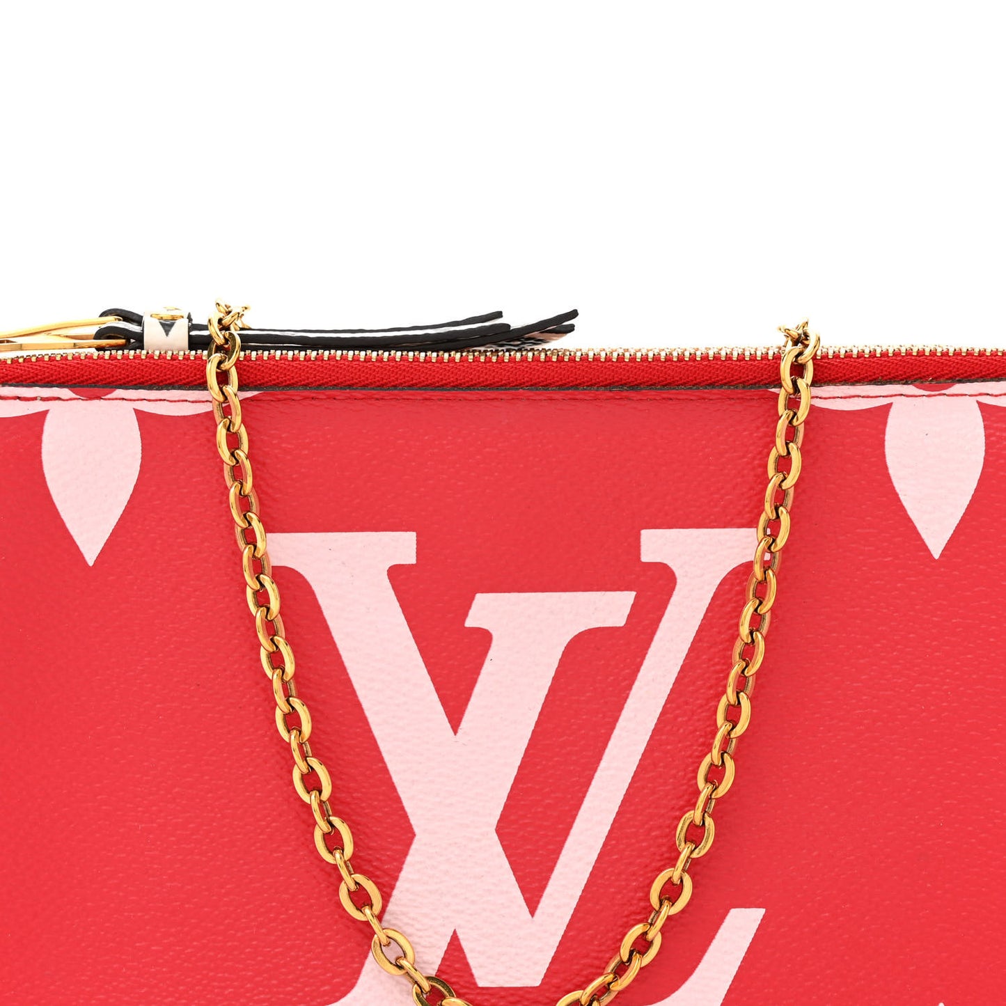 Monogram Giant Double Zip Pochette Rouge