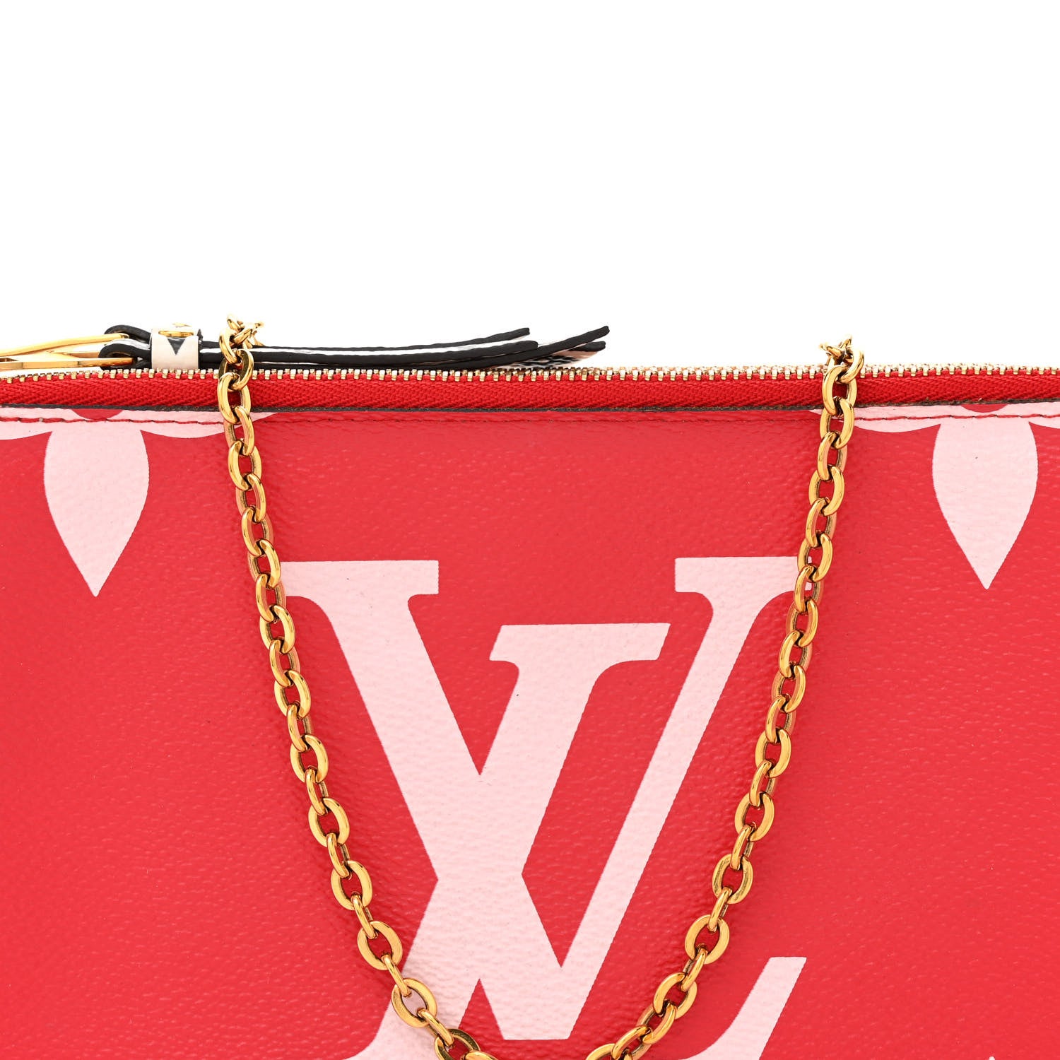 Louis Vuitton Monogram Giant Double Zip Pochette Rouge 8 of 11