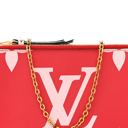 Louis Vuitton Monogram Giant Double Zip Pochette Rouge 8 of 11