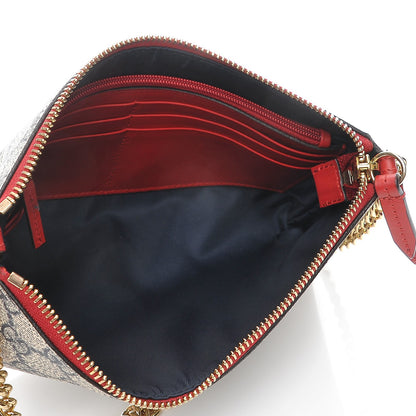 Gucci GG Supreme Monogram Wrist Wallet Beige Hibiscus Red 5 of 7
