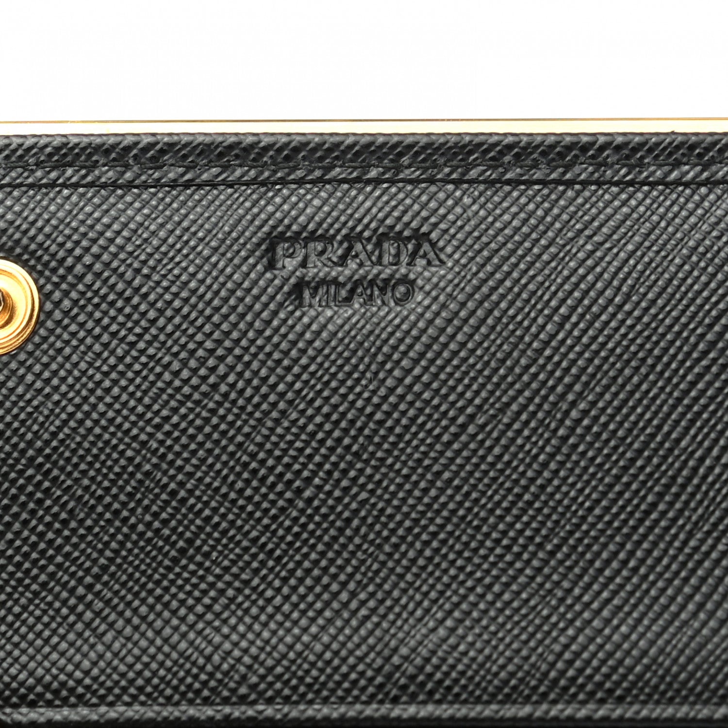 Prada Saffiano Metal Bar Continental Flap Wallet Black 6 of 7