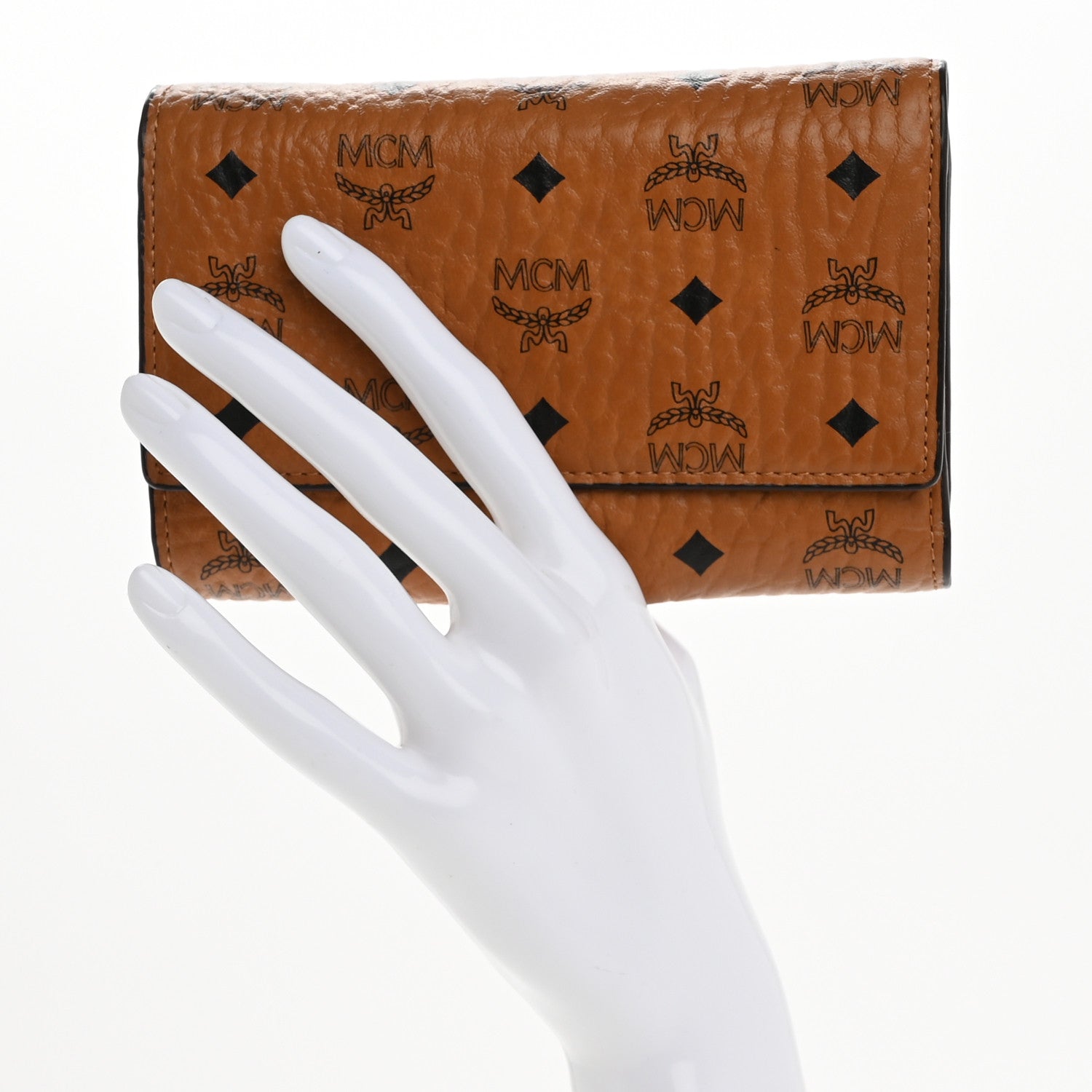 MCM Visetos Tri-Fold Wallet Cognac 2 of 10