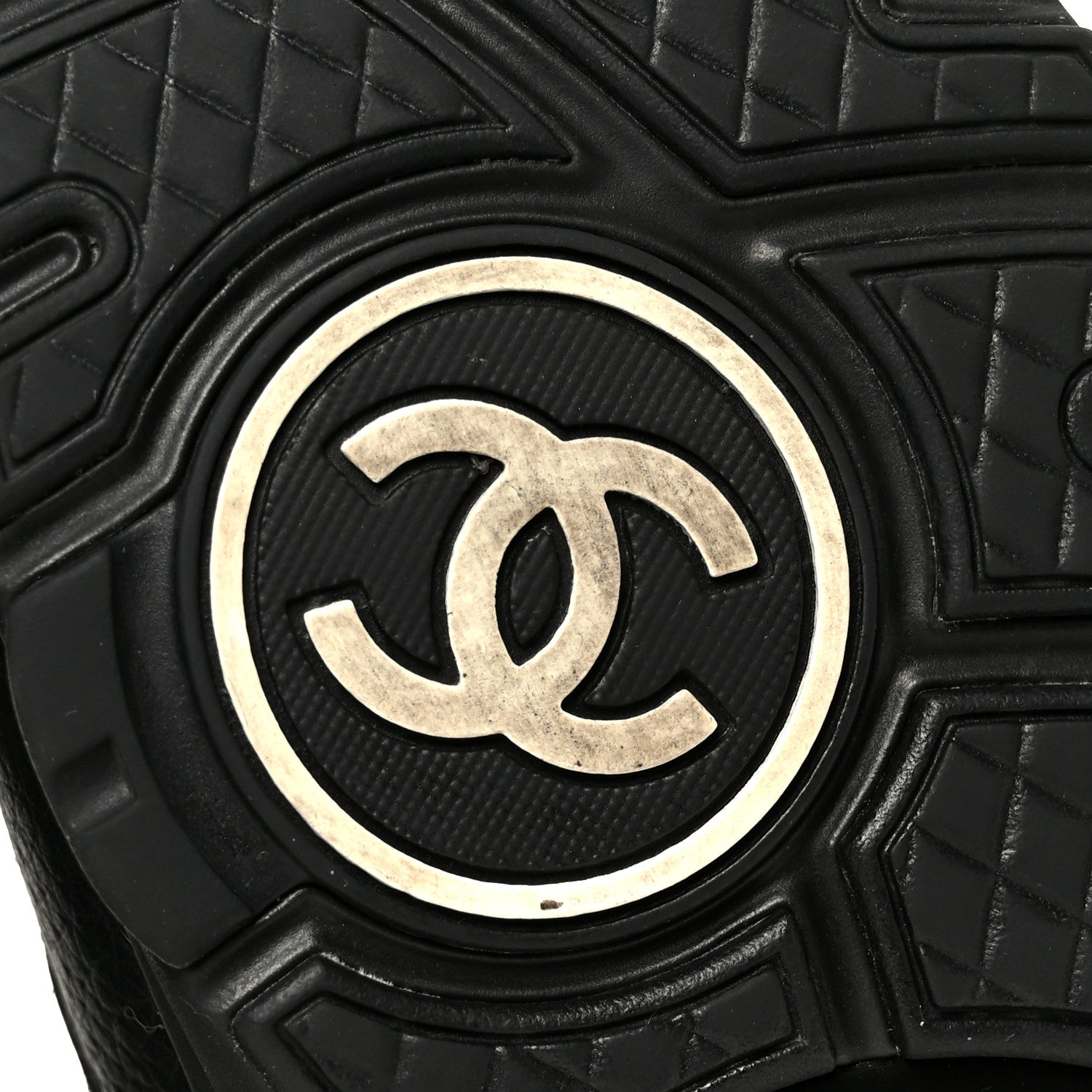 Chanel Mesh Suede Grained Calfskin Womens CC Sneakers 37 Black White 7 of 10
