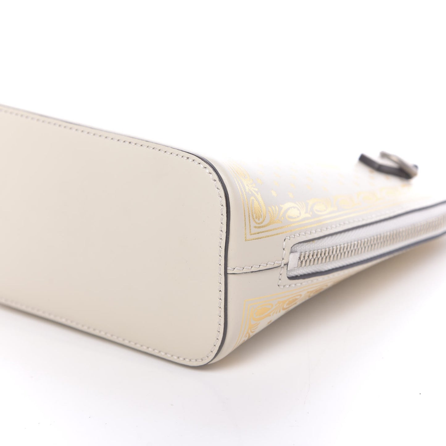 X SEGA Calfskin GUCCY Stars Mini Dome Shoulder Bag Mystic White Gold