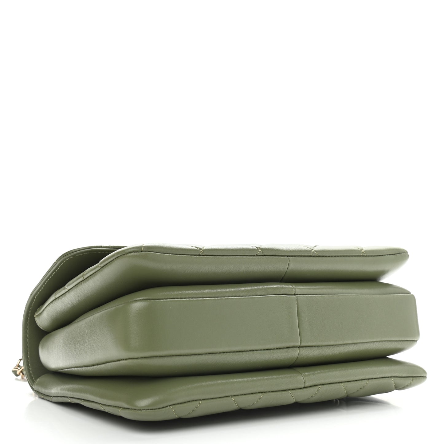 Lambskin Quilted Small Trendy CC Flap Dual Handle Bag Green